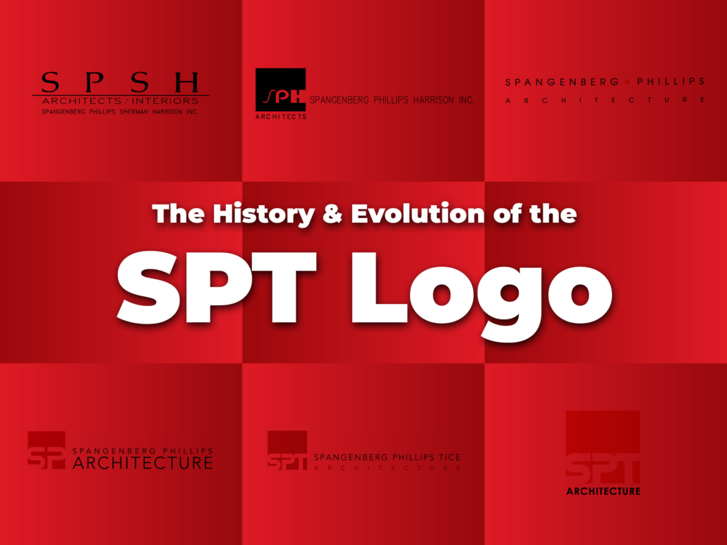 A red box that says "SPT logo" and shows each one through the years.