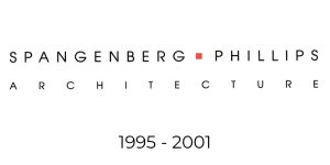 A logo that says Spangenberg Phillips Architecture, 1995-2001